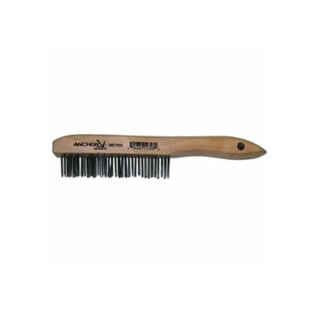 Anchor Brand Hand Scratch Brush, 4 X 16 Rows, Stainless Steel Bristles, Shoe Wood Handle 102-387SS