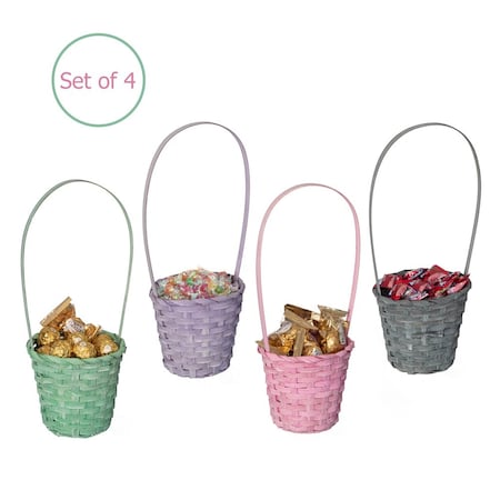 Wickerwise Set of 4 Decorative Baskets in Assorted Colors - Perfect for Easter Egg Hunts, Trick or Treat,  QI004726