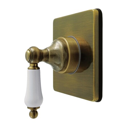 Kingston Brass Single-Handle Six-Way Diverter Valve with Square Trim Kit, Antique Brass KS4043PL