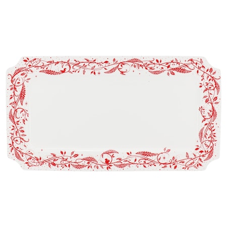 Martha Stewart Holiday Vines 16 Inch Fine Ceramic Serving Platter in Red 140235.01
