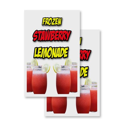 Signmission Frozen Strawberry Lemonade, Vinyl Decals Only 24 Inch x 36 Inch, Vinyl Decal, 2PK DSB-2436-2PACK-FrozenStrawberryLemonade