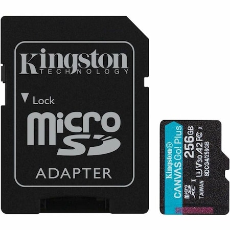 Kingston 256GB microSDXC Canvas Go Plus Gen4 200MB/s A2 U3 V30 Card + Adapter SDCG4/256GB