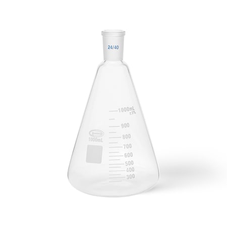 United Scientific Erlenmeyer Flasks, With Joint, 1000 mL, Joint Size 24/40 UNJTERFL1000