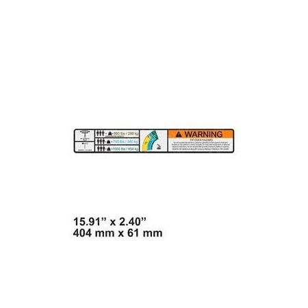 Jlg REPLACEMENT DECAL, WARNING HI-CAP. ANSI 1001234425