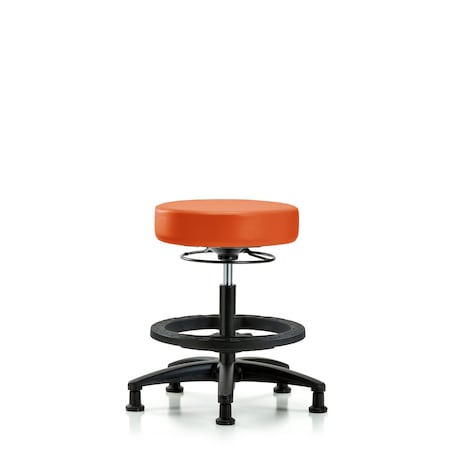 Blue Ridge Ergonomics Vin Stool without Back-Medium Bench Ht with Black FRandStat Glides in Orange Kist Trailblazer Vin BR-VMBSO-RG-BF-RG-8613