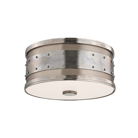 Hudson Valley Lighting Gaines 2 Light Flush Mount 12 In. Historic Nickel 2202-HN