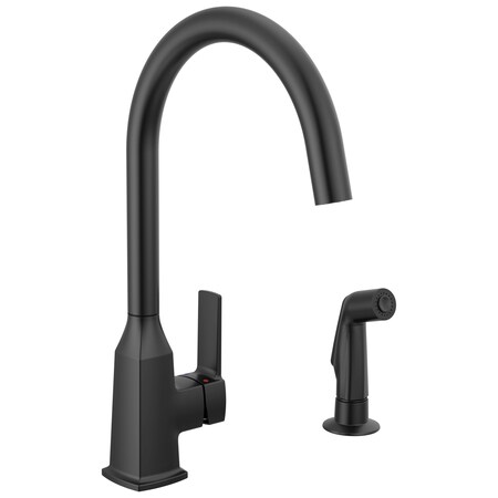 Peerless Ezra Single-Handle Kitchen Faucet with Spray Matte Black P1971LF-BL