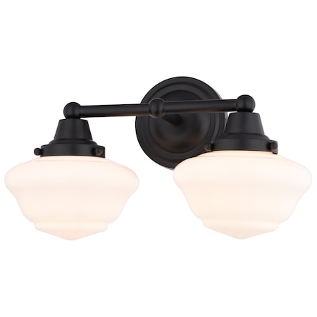 Vaxcel Eastgate 2-Light Bathroom Light, Black W0559