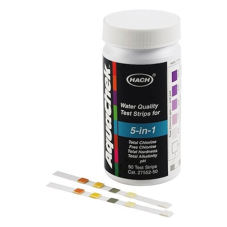 Hach Chemical Test Strips, 50 Tests, 1 L 2755250