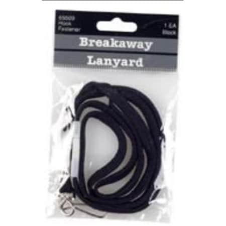 Sicurix Breakaway Safety Lanyards Hook Flat Style BLACK, 12PK 65549