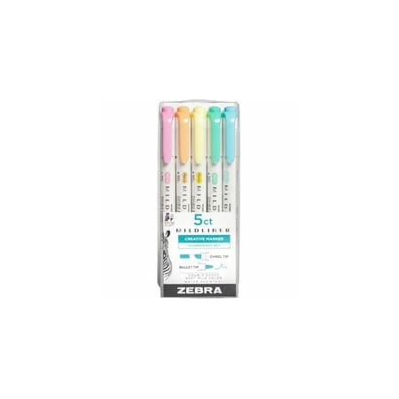 Zebra Pen Mildliner Double Ended Highlighter, Bold/Fine, Assorted Colors, 5PK 78105