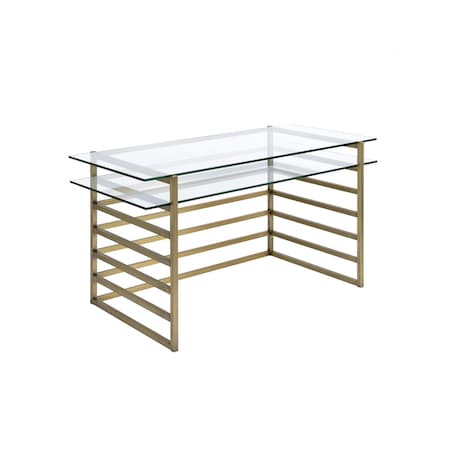 Homeroots 28" Clear and Gold Glass Mirrored 347509