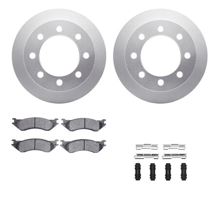 Dynamic Friction Co DFC GEOSPEC Coated Rotor- Heavy Duty Brake Pad includes Hardware 4412-40008