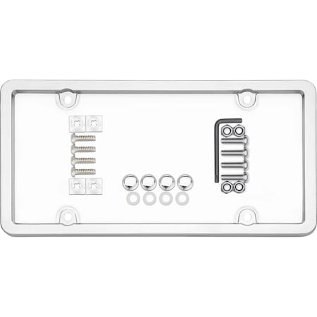 Cruiser Accessories Cruiser Accessories 62310 Ultimate Tuf Combo License Plate Frame and Bubble Shield; Chrome And Clear 62310