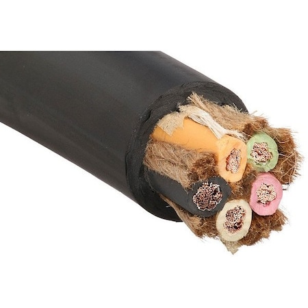 Carol Portable Cord, SOOW, 8 AWG, 5 C, Black, Thermoset, Stranded, 600 V, Outdoor, 10 ft 16065