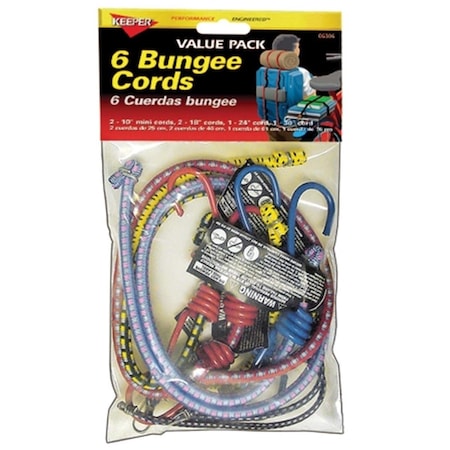 Hampton Products Keeper 06306 6 Piece Multi Pack Bungee Cords 6306