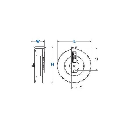 Coxreels Spring Return Hose Reel, 1/2 in Hose Diameter, 25 ft Length, 2,500 psi Max. Pressure, Brass SR17-M425