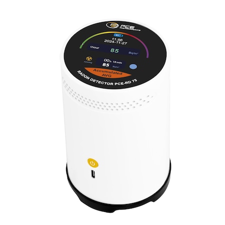 Pce Instruments Radon monitor, 2-20000 Bq/m cu. with HD touchscreen, USB-C logging and 12-day battery PCE-RD 75