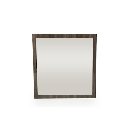 Homeroots 41" Gray Square Wood Framed Accent Mirror 282566