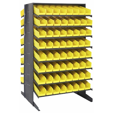 Quantum Storage Systems DOUBLE SIDED PICK RACK W/128 YELLOW BINS QPRD-103YL