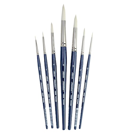 Silver Brush Bristlon Short Handle Round Brushes, 7-Piece Set BR-1955