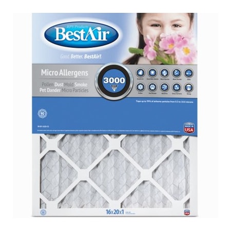 Ppa Industries 16x20x1 MERV13 Pleated Air Filter B1-1620-13-6