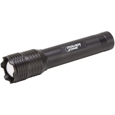 Powerzone Tactical Flashlight, AA Battery, LED Lamp, 1000 Lumens, 150 m Beam Distance, 12 hrs Run Time, Black 12106
