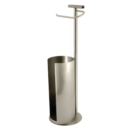 Kingston Brass Freestanding Toilet Paper Holder with Roll Storage and Phone Stand, Brushed Nickel CC2038