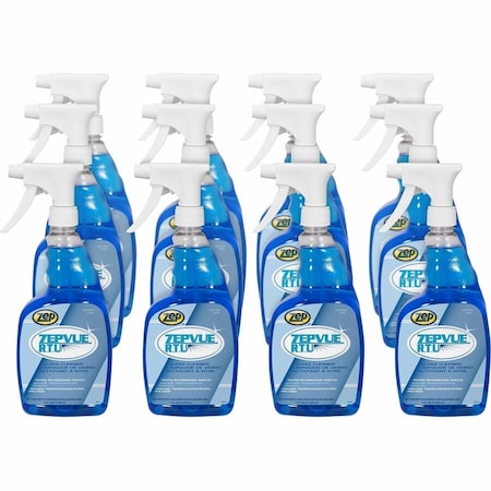 Zep Liquid Glass Cleaner, 1 qt., Light Blue, Pleasant, Round Plastic Jug with Handle, 12 PK 101001
