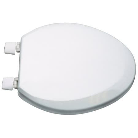 Prosource Toilet Seat, Elongated, MDF Molded Fiberboard, White, Plastic Hinge T-19WM-3L