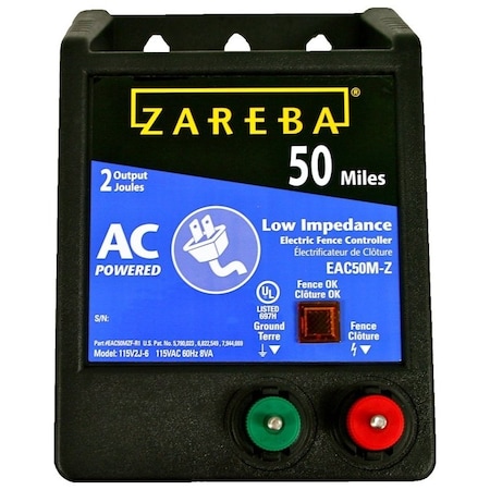 Zareba Electric Fence Charger, 2 J Output Energy, 115 V EAC50M-Z