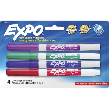Expo Dry Erase Markers, Whiteboard Markers with Low Odor Ink, Fine Tip, Assorted Vibrant Colors, 12PK 2138430
