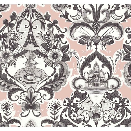 A-Street Prints Sadie Blush Parisian Damask Wallpaper 2973-90884