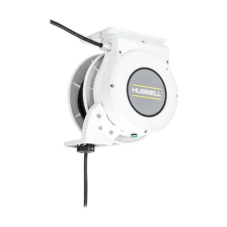 Hubbell Wiring Device-Kellems ExtensionCordReel, White, 45ft, 12AWG HBLM45123