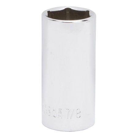 Vulcan Drive Socket, 7/8 in Socket, 3/8 in Drive, 6-Point, Chrome Vanadium Steel, Chrome, MT6496484 MT6496484