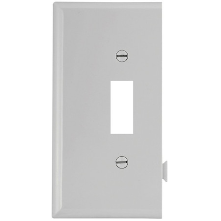 Eaton Wiring Devices Wallplate, 4-7/8 in L, 3.12 in W, 1 -Gang, Polycarbonate, White, High-Gloss STE1W