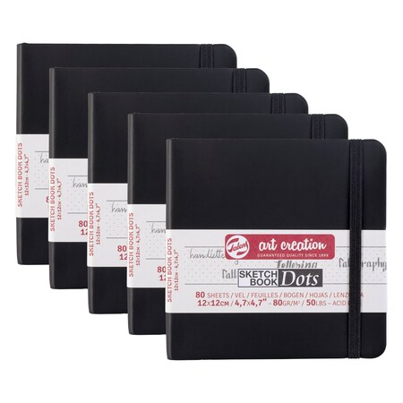 Talens Art Creation Dotted Sketchbook, 80 Sheets, 50lbs, 4.7'' x 4.7'', 5PK 9314404M