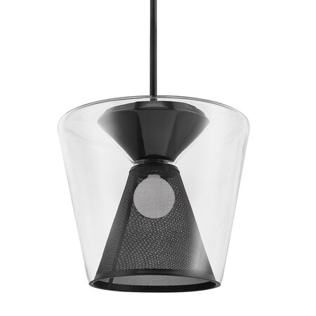Troy Lighting Berlin 1 Light Pendant 19.5 In. Soft Black F5853-SBK