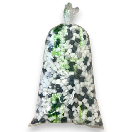 Bubblefast FunPak Black White Hearts Packing Peanuts Mini Pack Plant Based BioD Compostable 0.6 cu ft Bag Mini-Black & White Hearts