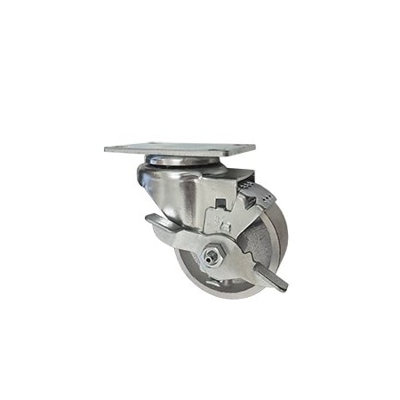 Service Caster 3 Inch Semi Steel Wheel Swivel Top Plate Caster with Brake SCC-20S314-SSS-TLB