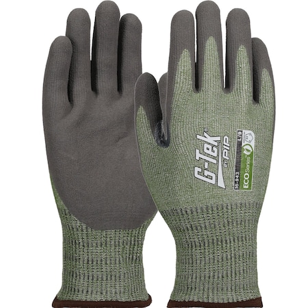 G-Tek Seamless Knit Bio-Based Yarn / HPPE Blended Glove w/Bio-XTC Coated Sandy Grip on Palm & Finge, 12PK 16-943/M