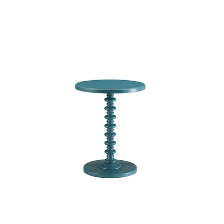 Homeroots Fun Teal Wood Pedestal End Table 286295