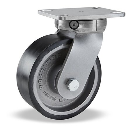 Hamilton Super Endurance Swivel Caster, 8" x 3" Duralast XC Polyurethane (70D) on Cast Iron Wheel S-SEC-83DT70