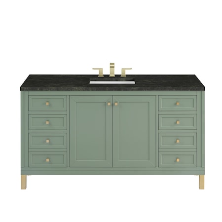 James Martin Vanities Chicago 60" Single Vanity, Smokey Celadon, w/ 3 CM Phantome Eclos Top 503-V60S-SC-3PHT