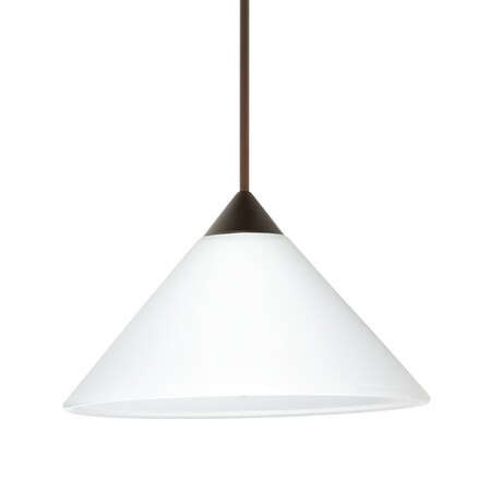 Besa Lighting Kona Cord Pendant, White, Bronze Finish, 1x5W LED 1XT-117607-LED-BR