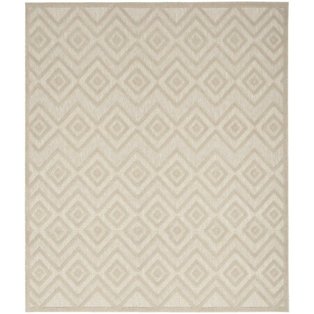 Homeroots 8' X 10' Cream And Beige Geometric Indoor Outdoor Area Rug 551116