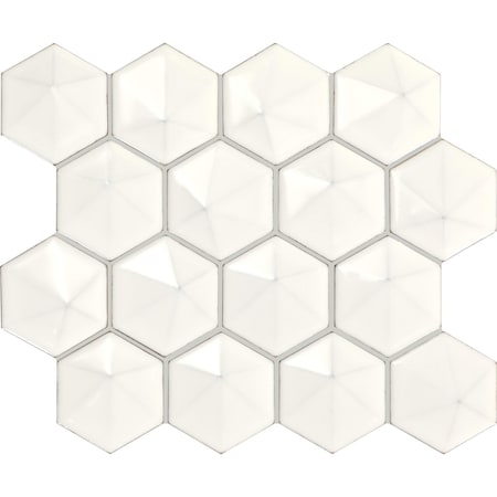 Daltile Artefino Jewel 3 in Pyramid Hexagon Mosaic 8.60 SQFT Per Carton, 10PK AR273PYRHEXMSGL