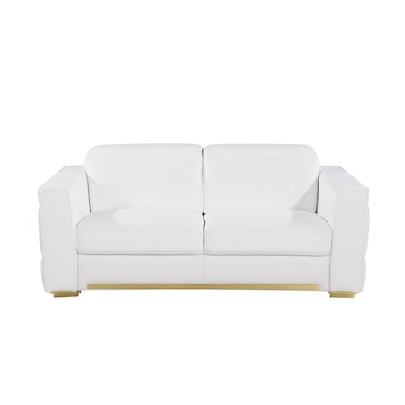 Homeroots 71in Dark Gray and Silver Italian Leather Loveseat 720481