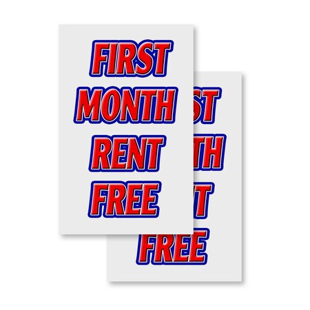 Signmission First Month Rent Free, Vinyl Decals Only 24 Inch x 36 Inch, Vinyl Decal, 2PK DSB-2436-2PACK-First Month Rent Free