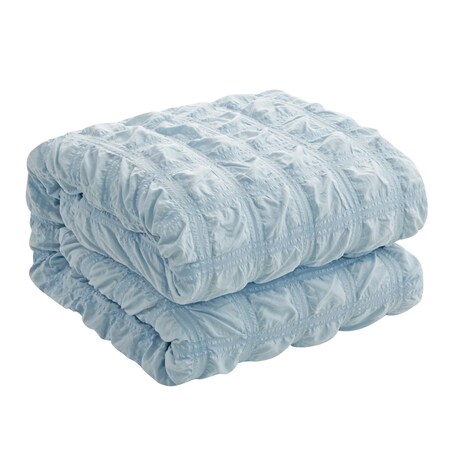 Homeroots Blue Twin Polyester 180 Thread Count Washable Duvet Cover Set 529027